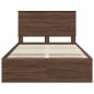 Preview: Bettrahmen Braun Eichen-Optik 120 x 190 cm Ingenieurs Holz