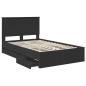 Preview: Bettrahmen mit Schubladen Schwarz 120 x 200 cm Ingenieurs Holz