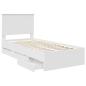 Preview: Bettrahmen mit Schubladen Weiß 100 x 200 cm Ingenieurs Holz