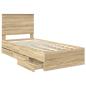 Preview: Bettrahmen Sonoma-Eiche 100 x 200 cm Ingenieurs Holz