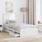 Preview: Bettrahmen mit Schubladen Weiß 90 x 200 cm Ingenieurs Holz