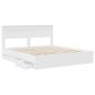Preview: Bettrahmen mit Schubladen Weiß 200 x 200 cm Ingenieurs Holz
