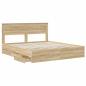 Preview: Bettrahmen Sonoma-Eiche 200 x 200 cm Ingenieurs Holz