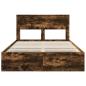 Preview: Bettrahmen Geräucherte Eiche 140 x 190 cm Ingenieurs Holz