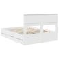 Preview: Bettrahmen mit Schubladen Weiß 140 x 200 cm Ingenieurs Holz
