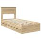 Preview: Bettrahmen Sonoma-Eiche 90 x 190 cm Ingenieurs Holz