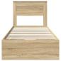 Preview: Bettrahmen Sonoma-Eiche 90 x 190 cm Ingenieurs Holz