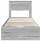 Preview: Bettrahmen Graues Sonoma 75 x 190 cm Ingenieurs Holz