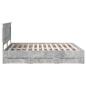 Preview: Bettrahmen mit Kopfteil Beton Grau 200 x 200 cm Ingenieurs Holz