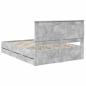 Preview: Bettrahmen mit Kopfteil Beton Grau 160 x 200 cm Ingenieurs Holz