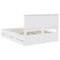 Preview: Bettrahmen mit Schubladen Weiß 150 x 200 cm Ingenieurs Holz