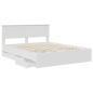 Preview: Bettrahmen mit Schubladen Weiß 160 x 200 cm Ingenieurs Holz