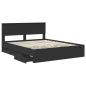 Preview: Bettrahmen mit Schubladen Schwarz 160 x 200 cm Ingenieurs Holz