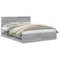 Preview: Bettrahmen Graues Sonoma 160 x 200 cm Ingenieurs Holz