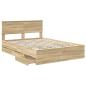 Preview: Bettrahmen Sonoma-Eiche 140 x 190 cm Ingenieurs Holz