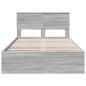Preview: Bettrahmen Graues Sonoma 120 x 190 cm Ingenieurs Holz