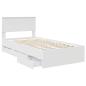 Preview: Bettrahmen mit Schubladen Weiß 100 x 200 cm Ingenieurs Holz