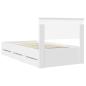 Preview: Bettrahmen mit Schubladen Weiß 100 x 200 cm Ingenieurs Holz