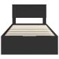Preview: Bettrahmen mit Schubladen Schwarz 100 x 200 cm Ingenieurs Holz