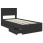 Preview: Bettrahmen mit Schubladen Schwarz 90 x 190 cm Ingenieurs Holz