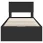 Preview: Bettrahmen mit Schubladen Schwarz 90 x 190 cm Ingenieurs Holz
