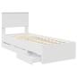 Preview: Bettrahmen mit Schubladen Weiß 75 x 190 cm Ingenieurs Holz