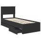 Preview: Bettrahmen mit Schubladen Schwarz 75 x 190 cm Ingenieurs Holz