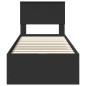 Preview: Bettrahmen mit Schubladen Schwarz 75 x 190 cm Ingenieurs Holz