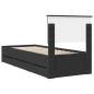 Preview: Bettrahmen mit Schubladen Schwarz 75 x 190 cm Ingenieurs Holz