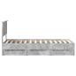Preview: Bettrahmen mit Kopfteil Beton Grau 75 x 190 cm Ingenieurs Holz