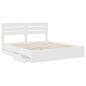 Preview: Bettrahmen mit Schubladen Weiß 200 x 200 cm Ingenieurs Holz