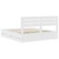 Preview: Bettrahmen mit Schubladen Weiß 180 x 200 cm Ingenieurs Holz