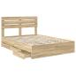 Preview: Bettrahmen Sonoma-Eiche 140 x 190 cm Ingenieurs Holz