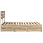 Preview: Bettrahmen Sonoma-Eiche 140 x 190 cm Ingenieurs Holz