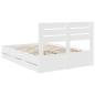 Preview: Bettrahmen mit Schubladen Weiß 140 x 200 cm Ingenieurs Holz
