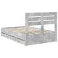 Preview: Bettrahmen mit Kopfteil Beton Grau 120 x 200 cm Ingenieurs Holz