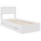 Preview: Bettrahmen mit Schubladen Weiß 90 x 190 cm Ingenieurs Holz