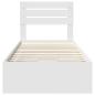 Preview: Bettrahmen mit Schubladen Weiß 90 x 200 cm Ingenieurs Holz