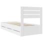 Preview: Bettrahmen mit Schubladen Weiß 90 x 200 cm Ingenieurs Holz