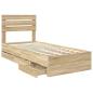 Preview: Bettrahmen Sonoma-Eiche 75 x 190 cm Ingenieurs Holz
