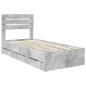 Preview: Bettrahmen mit Kopfteil Beton Grau 75 x 190 cm Ingenieurs Holz