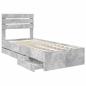 Preview: Bettrahmen mit Kopfteil Beton Grau 75 x 190 cm Ingenieurs Holz