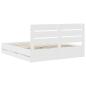 Preview: Bettrahmen mit Schubladen Weiß 200 x 200 cm Ingenieurs Holz