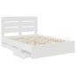 Preview: Bettrahmen mit Schubladen Weiß 160 x 200 cm Ingenieurs Holz