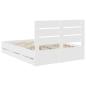 Preview: Bettrahmen mit Schubladen Weiß 150 x 200 cm Ingenieurs Holz