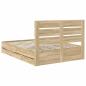 Preview: Bettrahmen Sonoma-Eiche 140 x 190 cm Ingenieurs Holz