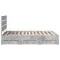 Preview: Bettrahmen mit Kopfteil Beton Grau 140 x 190 cm Ingenieurs Holz