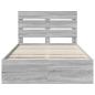 Preview: Bettrahmen Graues Sonoma 120 x 190 cm Ingenieurs Holz