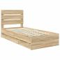 Preview: Bettrahmen Sonoma-Eiche 100 x 200 cm Ingenieurs Holz