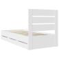 Preview: Bettrahmen mit Schubladen Weiß 90 x 190 cm Ingenieurs Holz